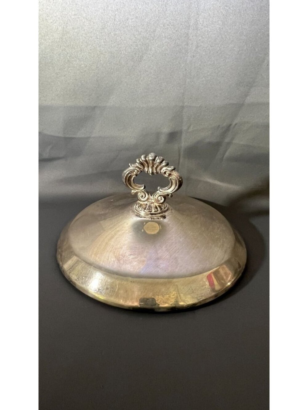 Vintage Silverplate Domed Serving Dish With Ornate Handle